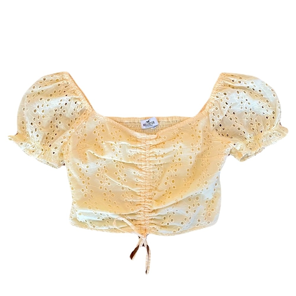 Hollister Yellow Eyelet Crop Top